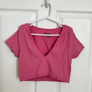 Pink garage crop top